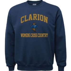 Clarion Golden Eagles Navy Womens Cross Country Arch Crewneck 