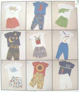 Childs Knit T Shirt Pants Shorts Pattern 6933 Creative  