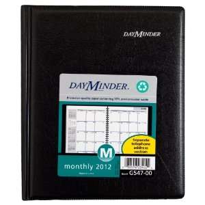  DayMinder Recycled Monthly Planner, 6 x 9 Inches, Black 