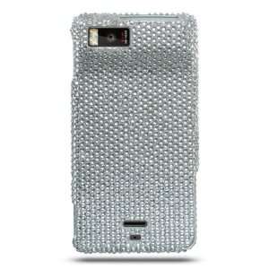 MOTOROLA ANDROID DROID X MB810 SILVER WHITE SOLID FULL DIAMOND CRYSTAL 