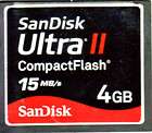 4GB SanDisk Ultra II 15MB/S Compact Flash CF Card SDCFH