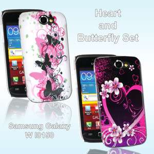   COVER FOR SAMSUNG GALAXY W i8150 HEART and BUTTERFLY SET FITS GALAXY W