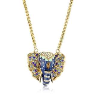 Betsey Johnson Asian Jungle Elephant Pendant Necklace Jewelry 