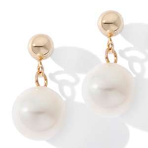   by Design Sterling Silver Cultured Freshwater Pearl Wire Drop Earrings