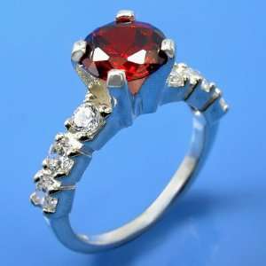  4.37 grams 925 Sterling Silver Gemstone Engagement Ring 