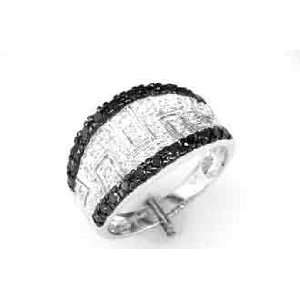  14K White Gold Black White Diamond Ring Diamond quality AA 