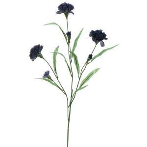  24 Silk Carnation Flower Spray  Dark Blue (case of 12 