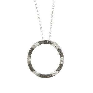   Gold 1/5ct Black Diamond Circle Pendant Necklace (G H, I1 I2) Jewelry