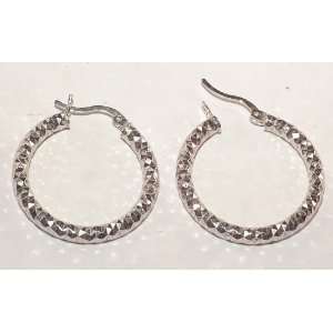  Fashion 925 Sterling Silver Hoop Earrings with Diamond Cut 