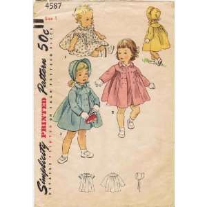   Sewing Pattern Toddler Girls Dress Coat Hat Size 1 Arts, Crafts