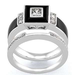    14K White Gold Diamond Bridal Engagement Band Ring 