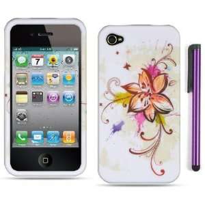  Apple Iphone 4, 4s Phone Protector Hard Cover Case White Plant 
