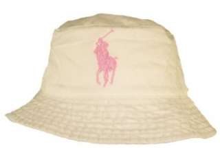  POLO Ralph Lauren Bucket Hat Big Pony Pink White Clothing