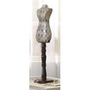    Blue & White Dress Form Mannequin Table Accent