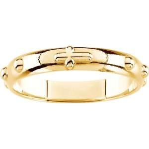  14 Karat Yellow Gold Rosary Ring   Sizes 6 Diamond 