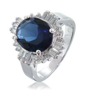   Jewelry Art Deco 5ct Sapphire Color Cocktail Ring   Size 9 Jewelry