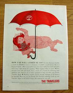 1960 Travelers Insurance Ad How Far Will A Fortune Go?  