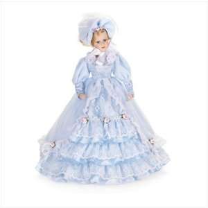  16 Inch Porcelain Doll In Blue Bonnet