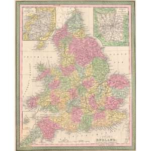  Mitchell 1850 Antique Map of England