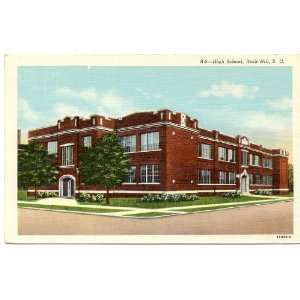 1940s Vintage Postcard High School   Rock Hill South Carolina