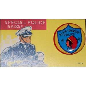    Blair Township Police Tin Litho Badge, 1960s 
