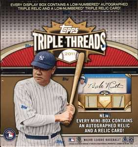 2011 TOPPS TRIPLE THREADS BASEBALL HOBBY 9 BOX CASE BLOWOUT CARDS 