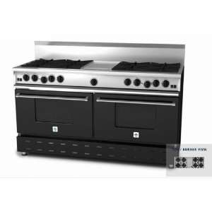   Range RNB 60 Inch Propane Gas Range With 12 Inch Griddle   Black