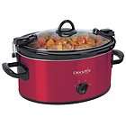   Pot SCCPVL600R 6 Qt Manual Cook & Carry Oval Portable Slow Cooker Red