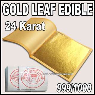 100 pcs 24 Karat Edible Gold Leaf Art Framing Gilding  