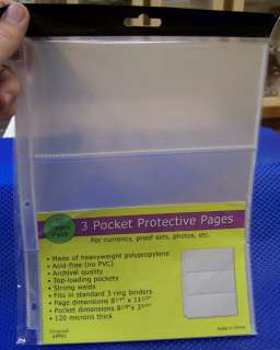   or other items. Strong, clear and fits in standard 3 ring binders