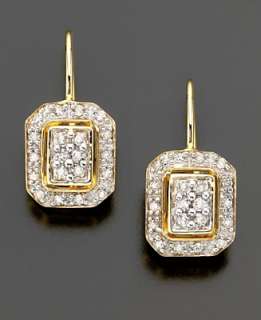 Diamond Earrings, 14k Gold Square Diamond (1/4 ct. t.w.)