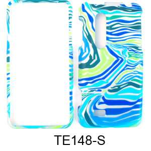 For LG Thrill 4G Optimus 3D Case Cover Blue Green Zebra Print 