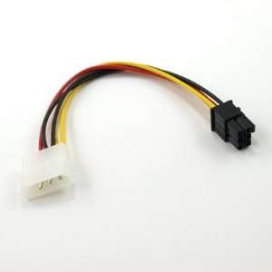  4 Pin Molex Male to 6 Pin PCI E Female Power Adapter Cable 