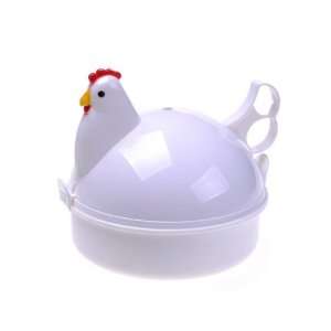  ® Chicken Shaped Plastic Microwave 4 Egg Boiler For Kitchen Cooking