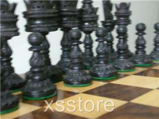 HANDMADE QUALITY CARVING CHESSMEN LOTUS CHESS SET HAND CARVED ANTIQUE 