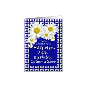 Surprise 80th Birthday Party Invitations Cheerful White 