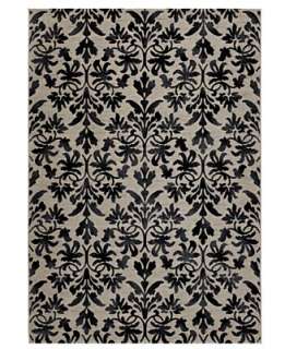 Couristan Area Rugs, Everest Collection Retro Damask Grey Black 