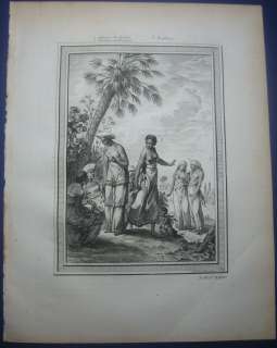 1747 ANTIQUE ENGRAVING AFRICAN WOMEN SLAVES, CLOTHING  