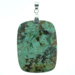 Pendants   African Turquoise Rectangle   42mm Height, 32mm Width, No 