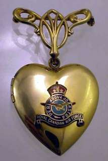   Air Force Per Ardua ad Astra WW2 Sweetheart GF Heart Locket & Pin