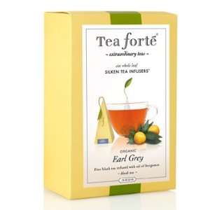 Tea Forte Earl Grey   Black Tea   6 pcs in Pyramid Box. Organic