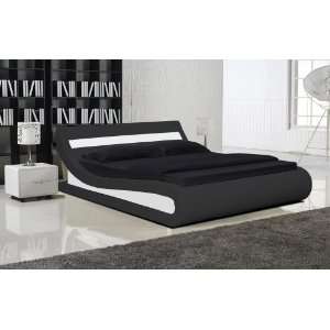 LIDO Modern Black & White Queen Size Platform Bed