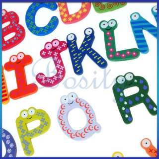 Alphabet Letters Wooden Fridge Magnet Carton Lovely Kid Education Toy 