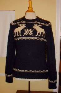   Abercrombie & Fitch Moose Gothics Mountain Knit Sweater Blue RTL$200