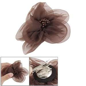   Coffee Color Flower Corsage Brooch Alligator Hair Clip Jewelry