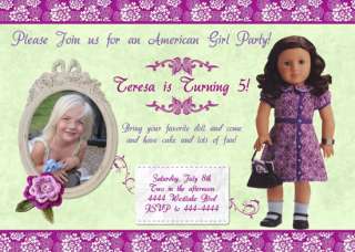 AMERICAN GIRL DOLL CUSTOM BIRTHDAY INVITATIONS  