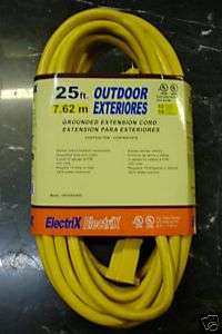 25FT OUTDOOR EXTENSION CORD   12 GAUGE 15 AMPS HVY DUTY  