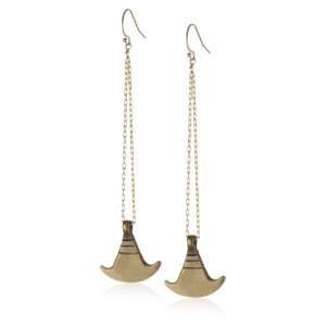 Vanessa Mooney Brass Anchor Chain Earrings Jewelry