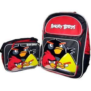 Angry Birds Red Yellow Black Bird Backpack Bag and Lunchbox lunch bag 