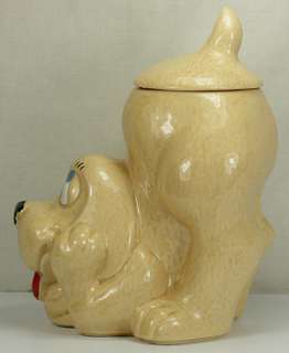 VINTAGE MCCOY POTTERY THINKING PUPPY DOG COOKIE JAR IN THE HARD TO 